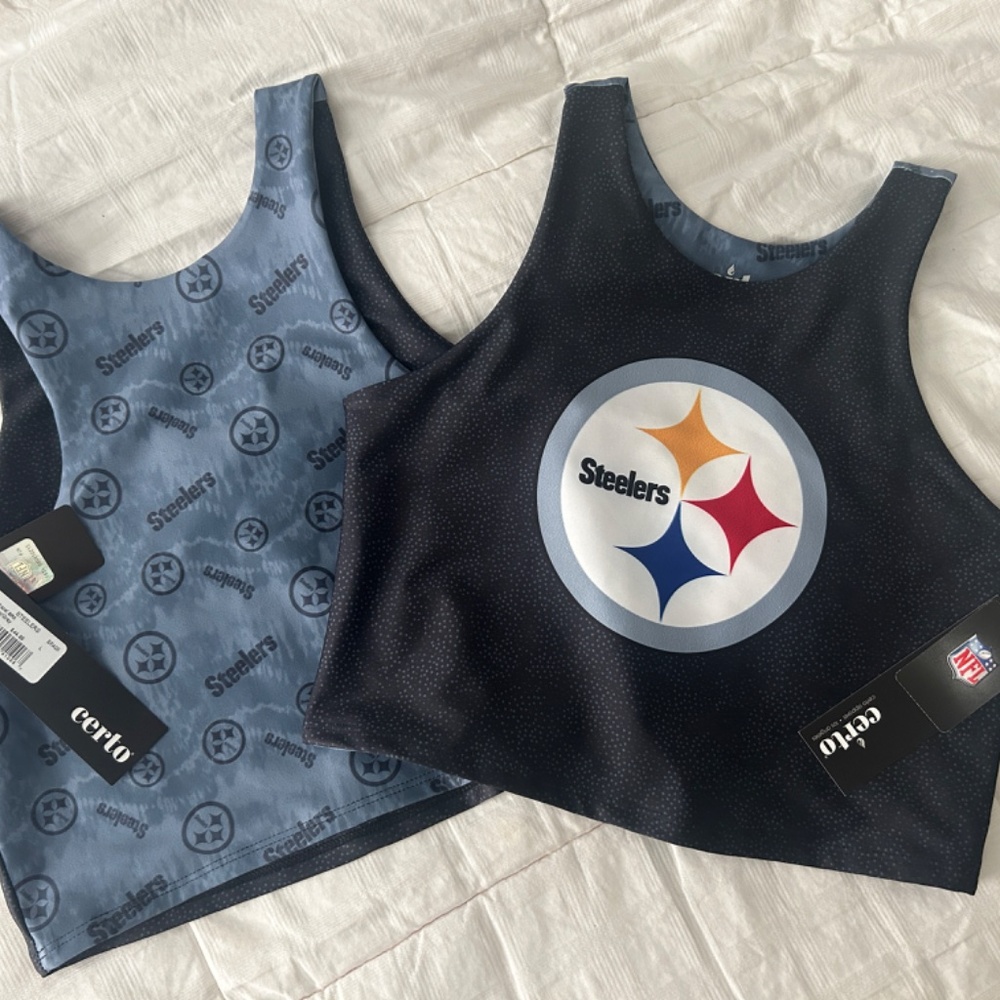 Steelers halter sports bra NWT